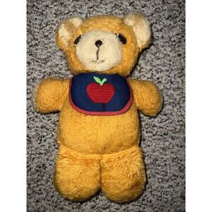 Vtg 1975 Fisher-Price Toys 11" Orange Freddy Teddy Bear - Squeaker Works Great